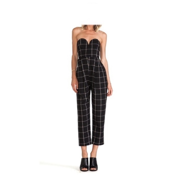 Shona Joy Paralleled Jumpsuit Plaid Check‎ Bustier - Picture 2 of 11